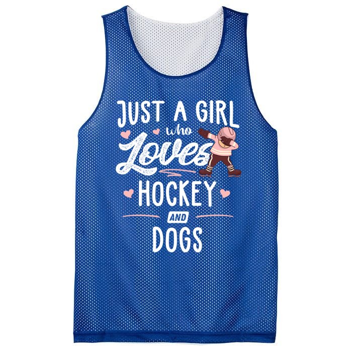 Just A Who Loves Hockey And Dogs Gift Great Gift Mesh Reversible Basketball Jersey Tank