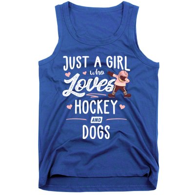 Just A Who Loves Hockey And Dogs Gift Great Gift Tank Top