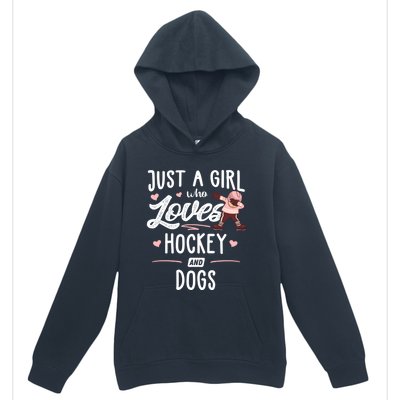 Just A Who Loves Hockey And Dogs Gift Great Gift Urban Pullover Hoodie