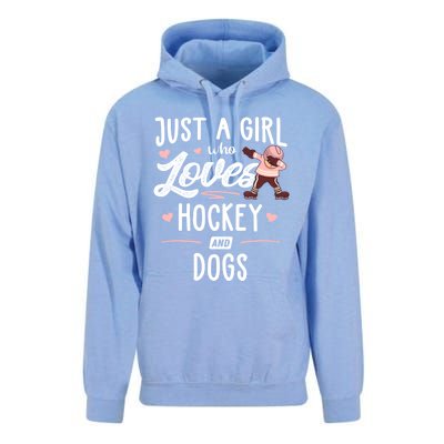 Just A Who Loves Hockey And Dogs Gift Great Gift Unisex Surf Hoodie