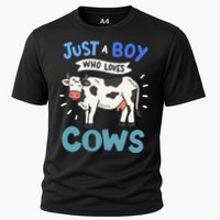 Just a  Who Loves Cows Funny Cows Lover Gift Cooling Performance Crew T-Shirt