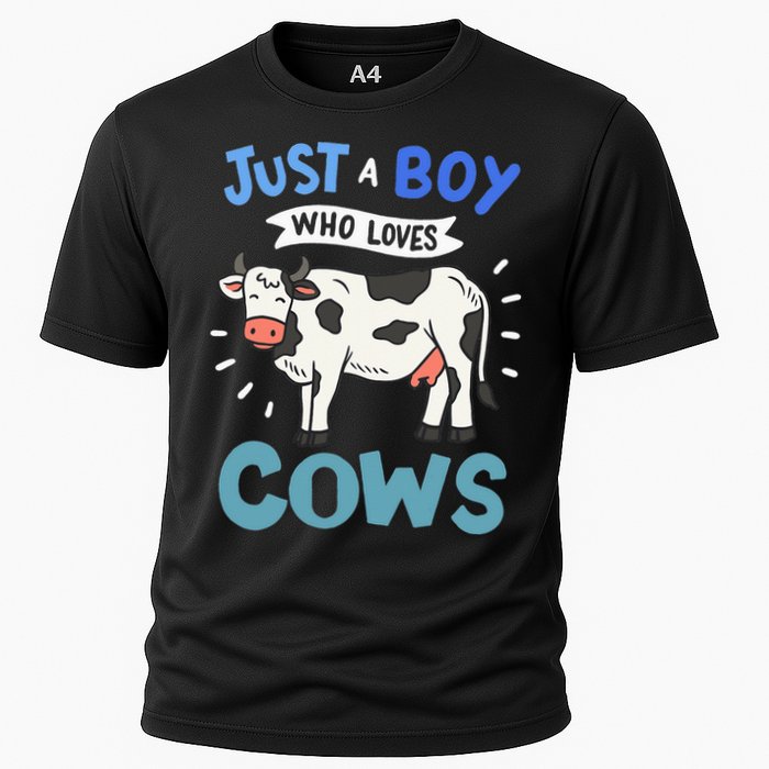 Just a  Who Loves Cows Funny Cows Lover Gift Cooling Performance Crew T-Shirt