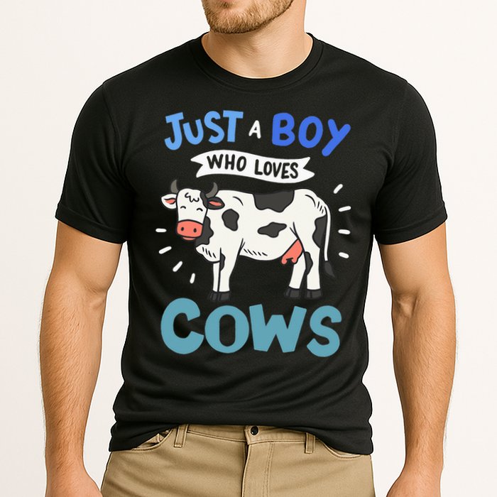 Just a  Who Loves Cows Funny Cows Lover Gift Cooling Performance Crew T-Shirt