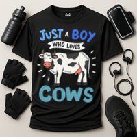 Just a  Who Loves Cows Funny Cows Lover Gift Cooling Performance Crew T-Shirt