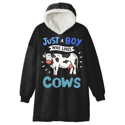 Just a  Who Loves Cows Funny Cows Lover Gift Hooded Wearable Blanket