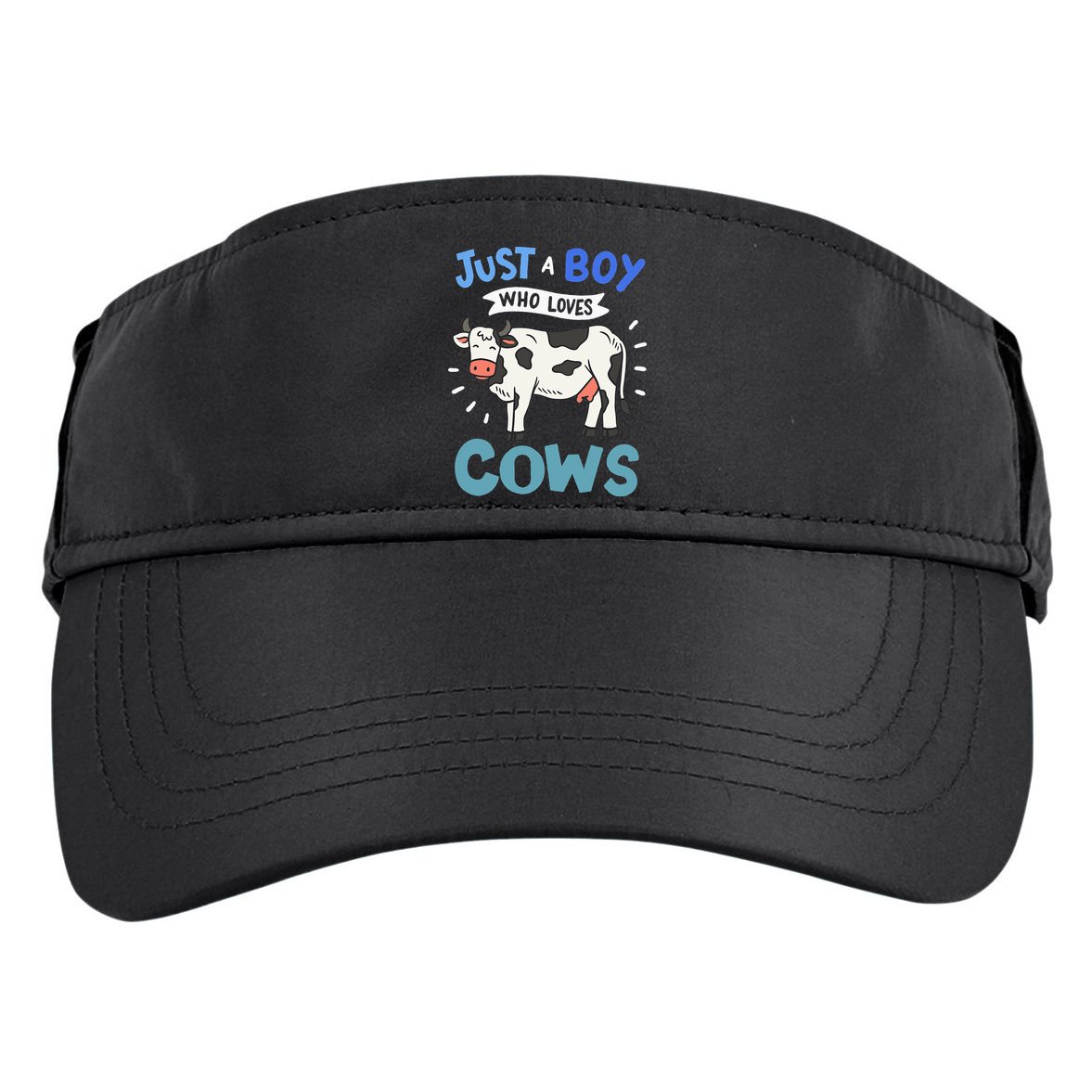 Just a  Who Loves Cows Funny Cows Lover Gift Adult Drive Performance Visor