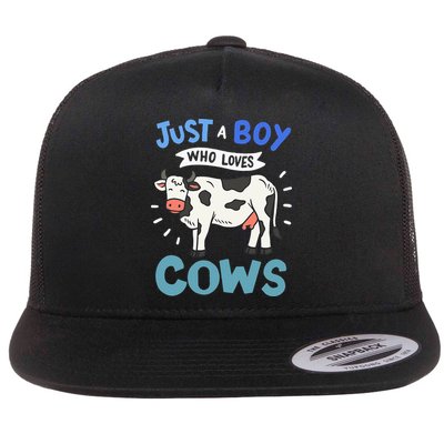 Just a  Who Loves Cows Funny Cows Lover Gift Flatbill Hat