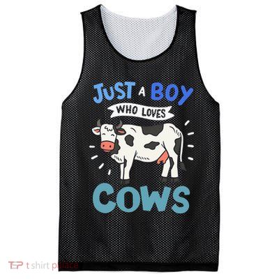 Just a  Who Loves Cows Funny Cows Lover Gift Mesh Reversible Basketball Jersey Tank