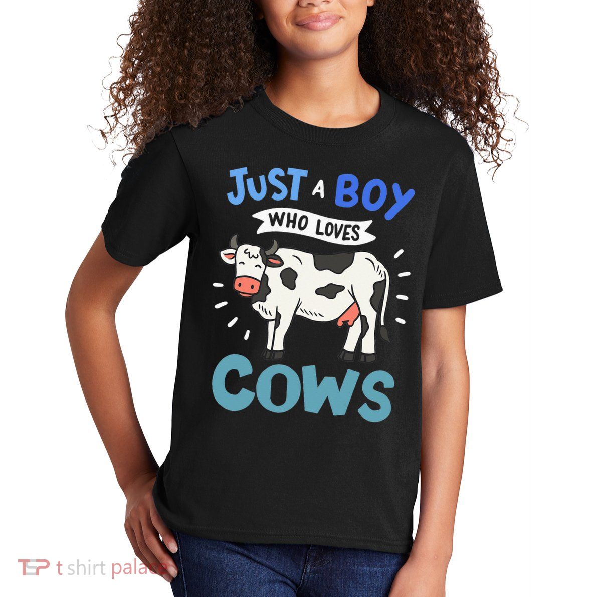 Just a  Who Loves Cows Funny Cows Lover Gift Kids T-Shirt