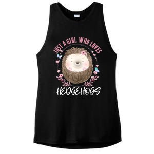 Just A Who Loves Hedgehogs Forest Animal Cute Hedgehog Gift Ladies PosiCharge Tri-Blend Wicking Tank