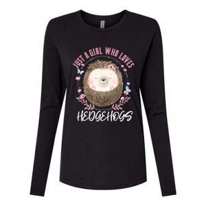 Just A Who Loves Hedgehogs Forest Animal Cute Hedgehog Gift Womens Cotton Relaxed Long Sleeve T-Shirt