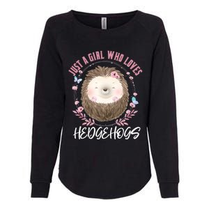 Just A Who Loves Hedgehogs Forest Animal Cute Hedgehog Gift Womens California Wash Sweatshirt