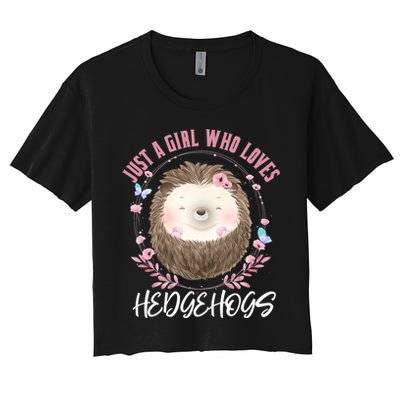 Just A Who Loves Hedgehogs Forest Animal Cute Hedgehog Gift Crop Top