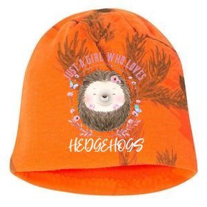 Just A Who Loves Hedgehogs Forest Animal Cute Hedgehog Gift Kati - Camo Knit Beanie