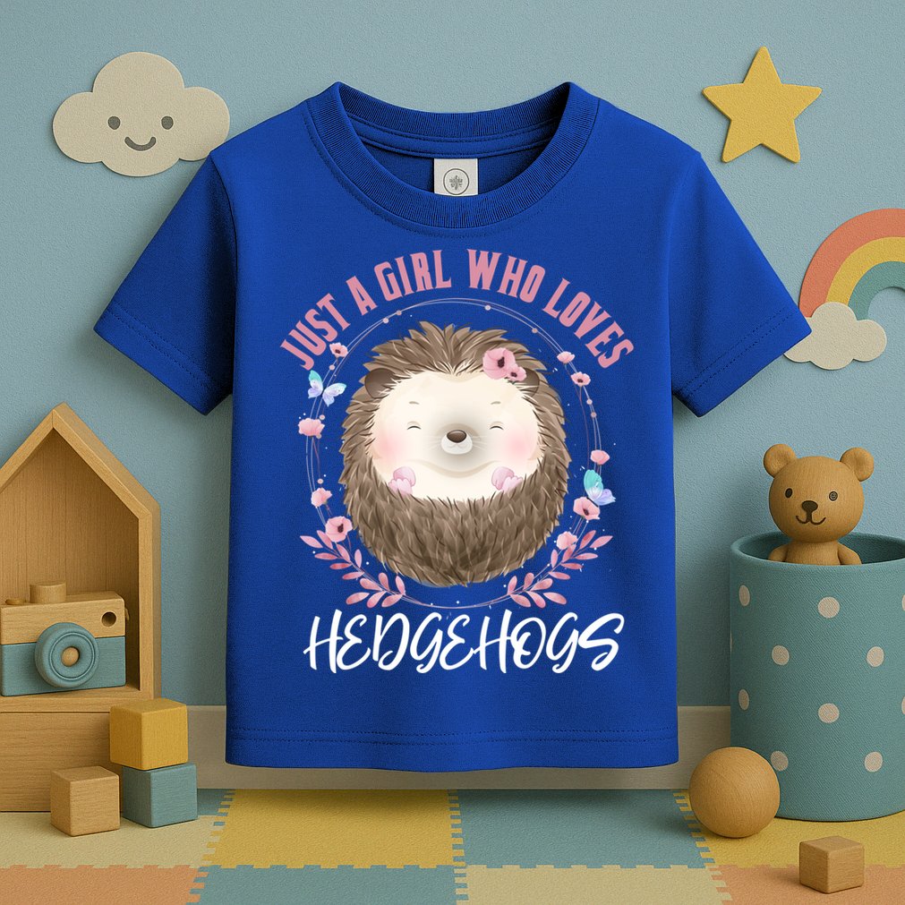 Just A Who Loves Hedgehogs Forest Animal Cute Hedgehog Gift Toddler T-Shirt
