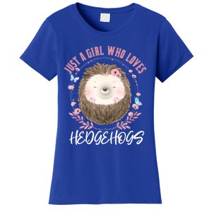 Just A Who Loves Hedgehogs Forest Animal Cute Hedgehog Gift Women's T-Shirt