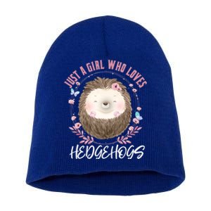 Just A Who Loves Hedgehogs Forest Animal Cute Hedgehog Gift Short Acrylic Beanie