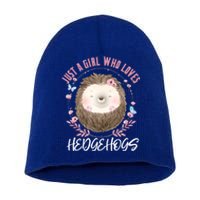 Just A Who Loves Hedgehogs Forest Animal Cute Hedgehog Gift Short Acrylic Beanie