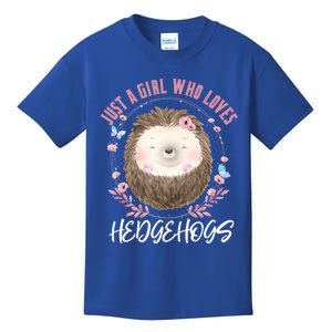 Just A Who Loves Hedgehogs Forest Animal Cute Hedgehog Gift Kids T-Shirt