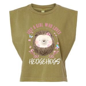 Just A Who Loves Hedgehogs Forest Animal Cute Hedgehog Gift Garment-Dyed Women's Muscle Tee