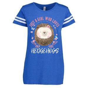 Just A Who Loves Hedgehogs Forest Animal Cute Hedgehog Gift Enza Ladies Jersey Football T-Shirt