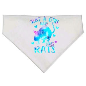 Just A Who Loves Rats Cute Rat Lover Galaxy Theme Meaningful Gift USA-Made Doggie Bandana