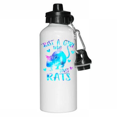 Just A Who Loves Rats Cute Rat Lover Galaxy Theme Meaningful Gift Aluminum Water Bottle