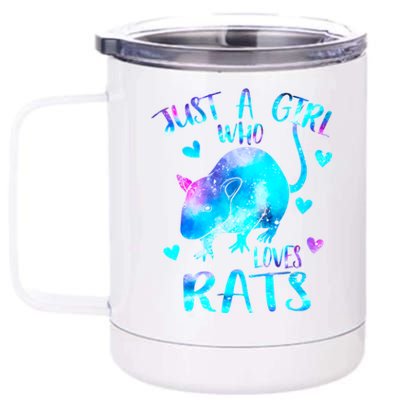 Just A Who Loves Rats Cute Rat Lover Galaxy Theme Meaningful Gift 12 oz Stainless Steel Tumbler Cup