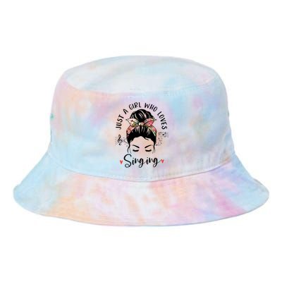 Just A Who Loves Singing Hair Bun Gifts For Singer Tie Dye Newport Bucket Hat