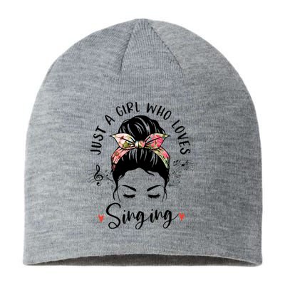 Just A Who Loves Singing Hair Bun Gifts For Singer Sustainable Beanie