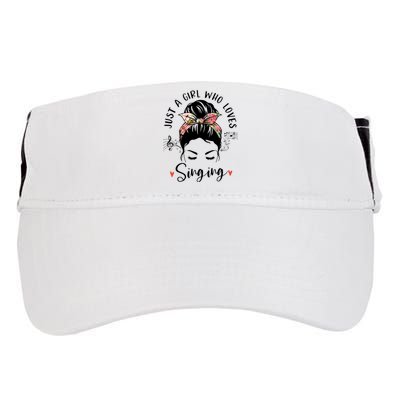 Just A Who Loves Singing Hair Bun Gifts For Singer Adult Drive Performance Visor