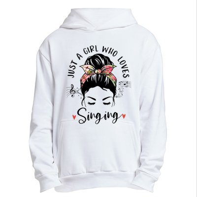 Just A Who Loves Singing Hair Bun Gifts For Singer Urban Pullover Hoodie