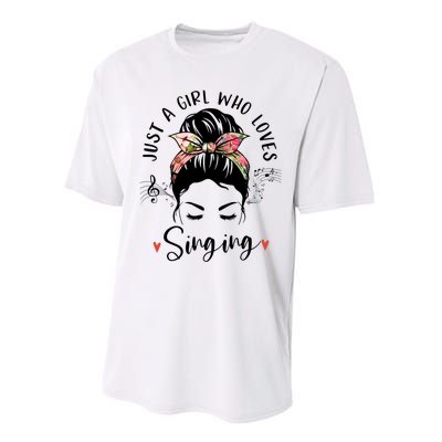 Just A Who Loves Singing Hair Bun Gifts For Singer Performance Sprint T-Shirt