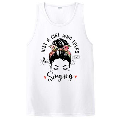 Just A Who Loves Singing Hair Bun Gifts For Singer PosiCharge Competitor Tank