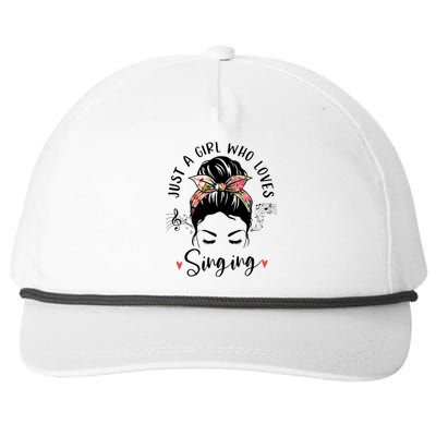 Just A Who Loves Singing Hair Bun Gifts For Singer Snapback Five-Panel Rope Hat