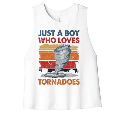 Just A Who Loves Tornado Women's Racerback Cropped Tank