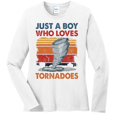 Just A Who Loves Tornado Ladies Long Sleeve Shirt