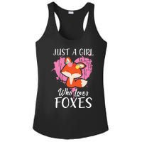 Just A Who Loves Foxes Pink Cute Heart And Fox Ladies PosiCharge Competitor Racerback Tank