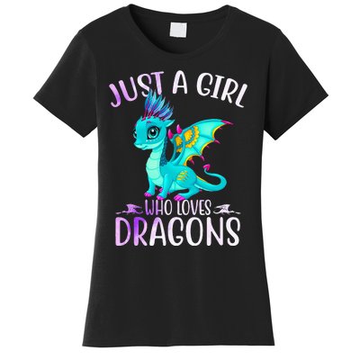 Just A Who Loves Dragons Dragon Lovers Gift Women's T-Shirt