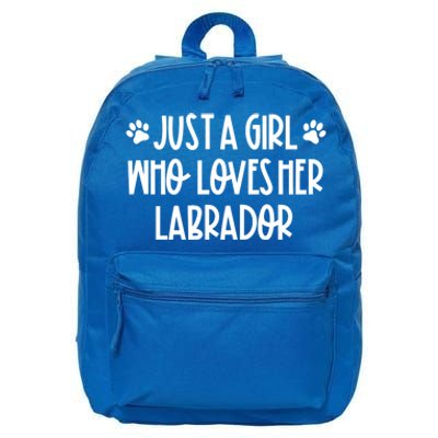 Just A Who Loves Her Labrador Dog Mom Labrador Lovers Gift 16 in Basic Backpack