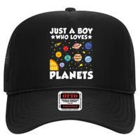 Just A Who Loves Planets Solar System Space Science Geek High Crown Mesh Back Trucker Hat