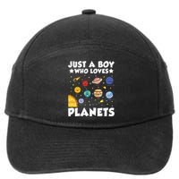 Just A Who Loves Planets Solar System Space Science Geek 7-Panel Snapback Hat