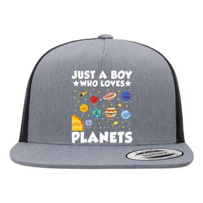 Just A Who Loves Planets Solar System Space Science Geek Flat Bill Trucker Hat