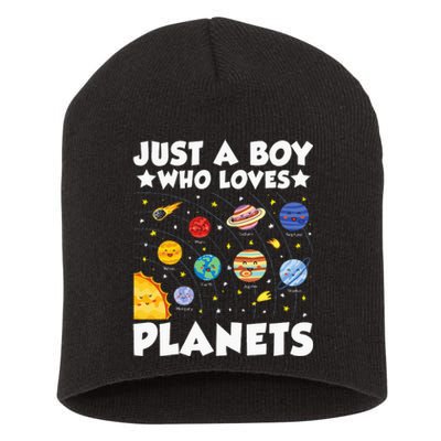 Just A Who Loves Planets Solar System Space Science Geek Short Acrylic Beanie