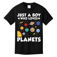 Just A Who Loves Planets Solar System Space Science Geek Kids T-Shirt