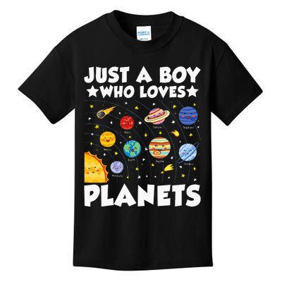 Just A Who Loves Planets Solar System Space Science Geek Kids T-Shirt