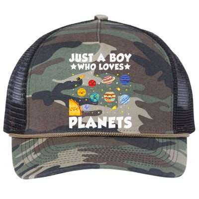 Just A Who Loves Planets Solar System Space Science Geek Retro Rope Trucker Hat Cap