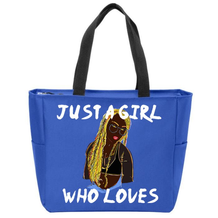 Just A Who Loves African American Anime Gift Zip Tote Bag