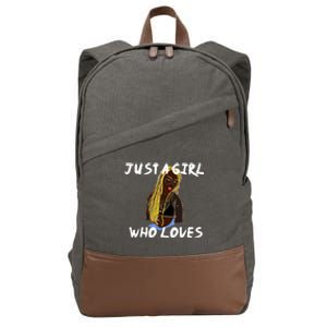 Just A Who Loves African American Anime Gift Cotton Canvas Backpack