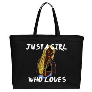 Just A Who Loves African American Anime Gift Cotton Canvas Jumbo Tote